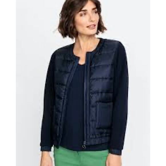 Olsen Jackets & Blazers - Olsen Mixed Media Bomber jacket Ink Blue M